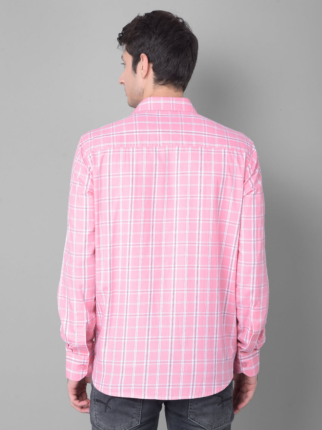 Pink Checked Shirt-Men Shirts-Crimsoune Club