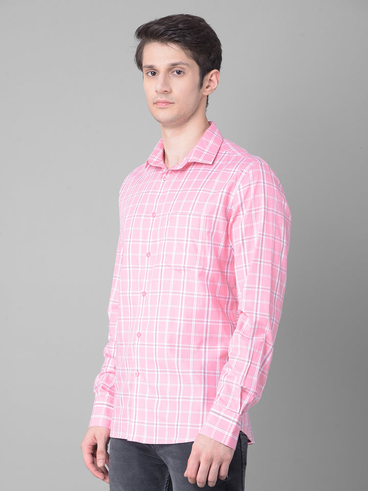 Pink Checked Shirt-Men Shirts-Crimsoune Club