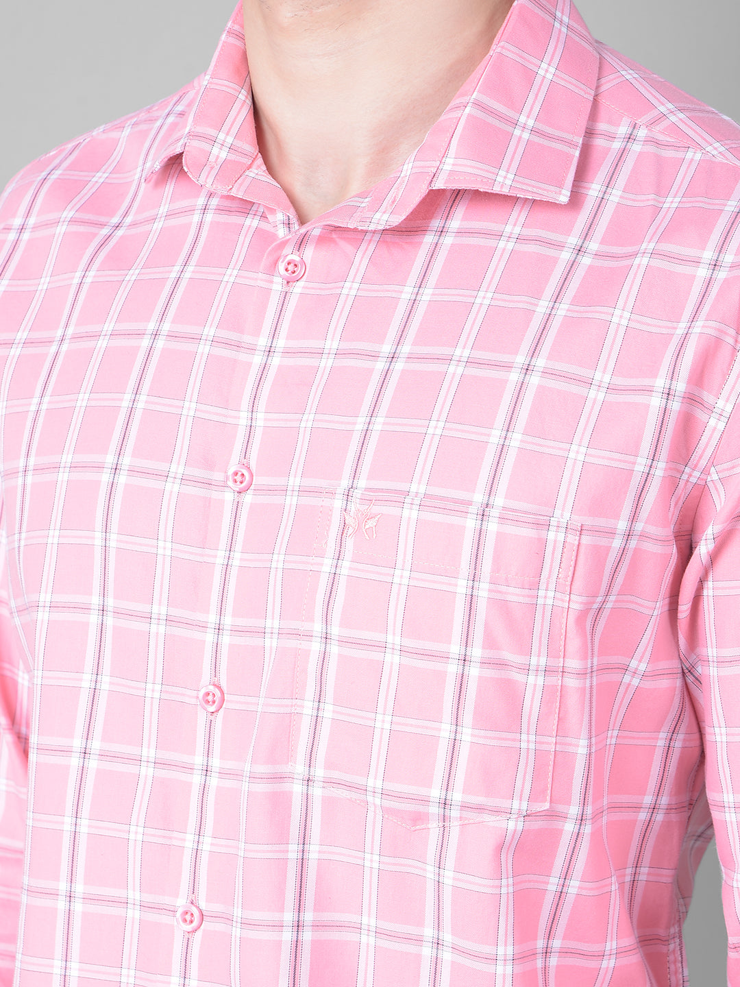 Pink Checked Shirt-Men Shirts-Crimsoune Club