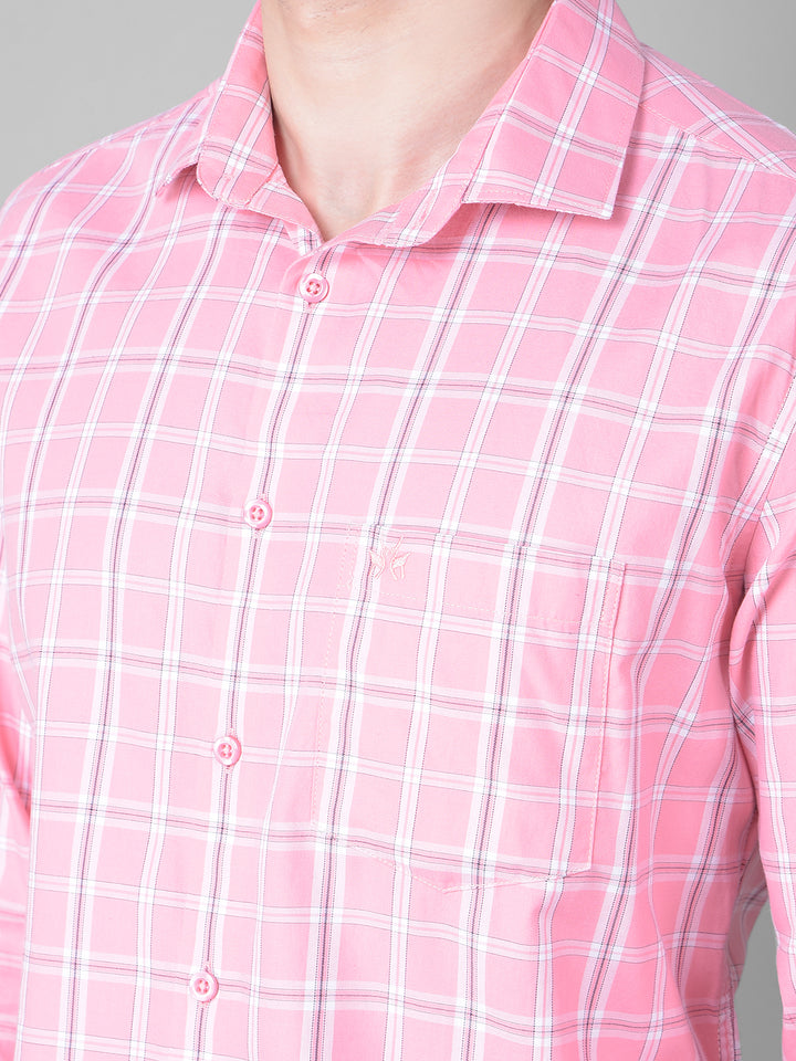 Pink Checked Shirt-Men Shirts-Crimsoune Club