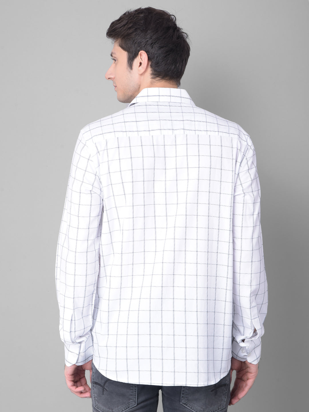 White Checked Shirt-Men Shirts-Crimsoune Club