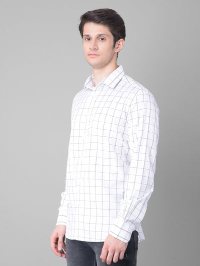 White Checked Shirt-Men Shirts-Crimsoune Club