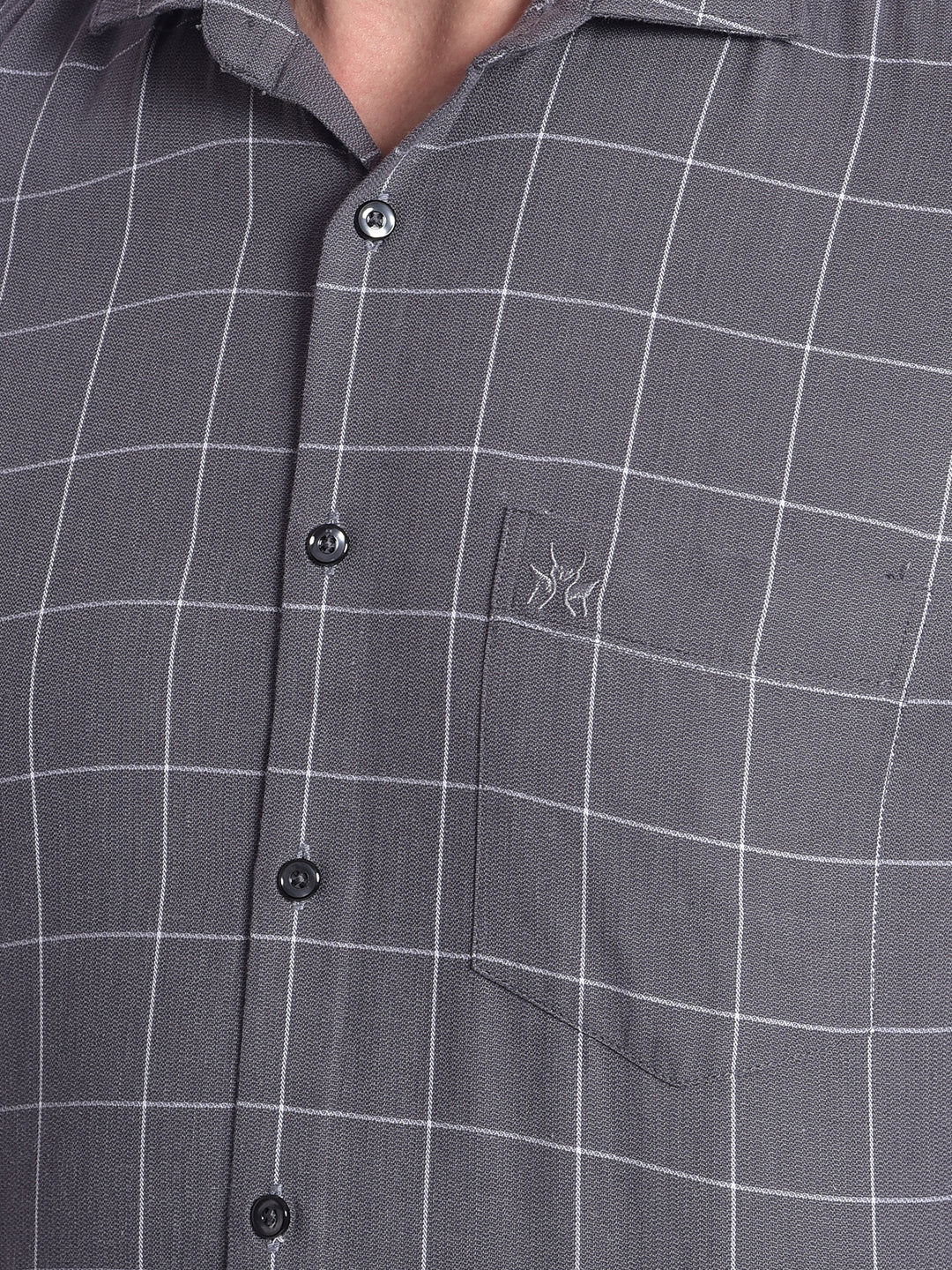 Grey Checked Shirt-Men Shirts-Crimsoune Club
