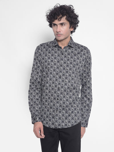 Grey Printed Shirt-Men Shirts-Crimsoune Club