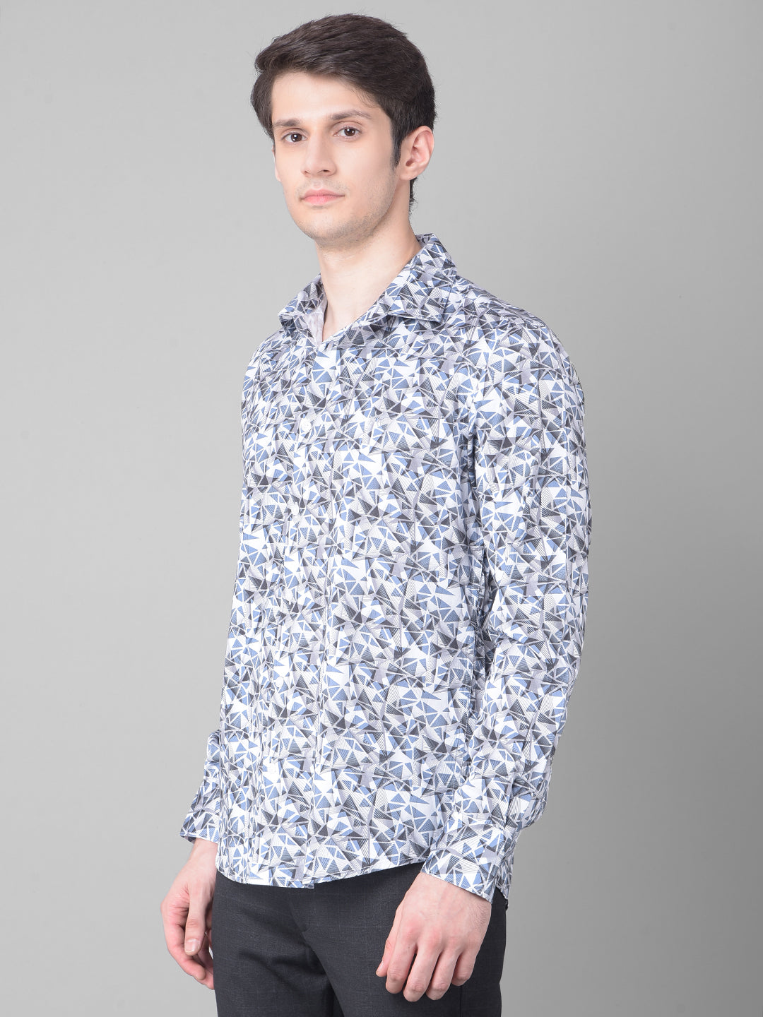 Blue Printed Shirt-Men Shirts-Crimsoune Club