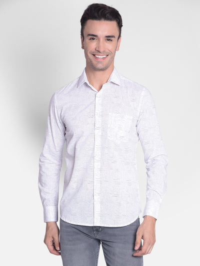 White Printed Shirt-Men shirts-Crimsoune Club