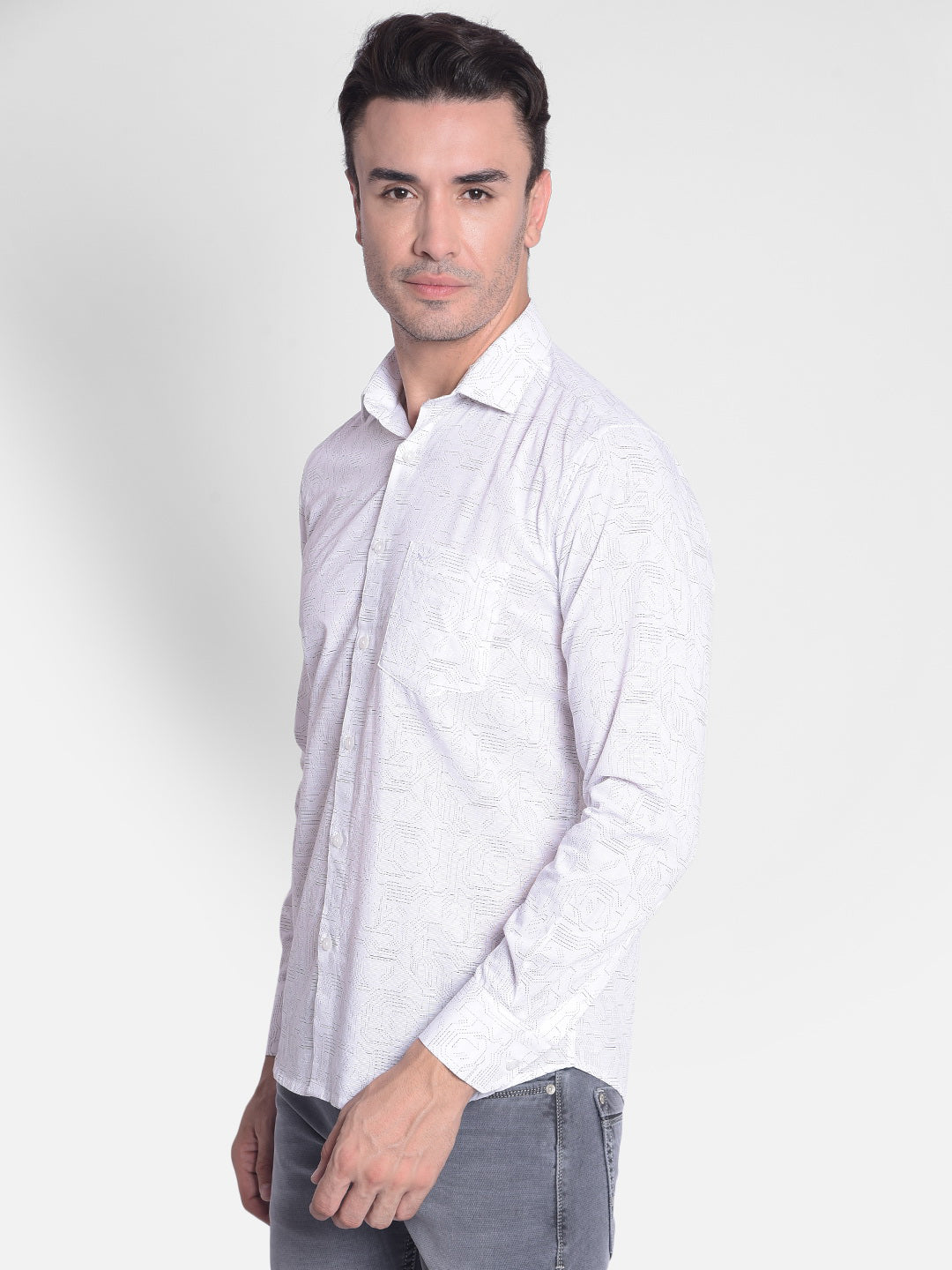 White Printed Shirt-Men shirts-Crimsoune Club