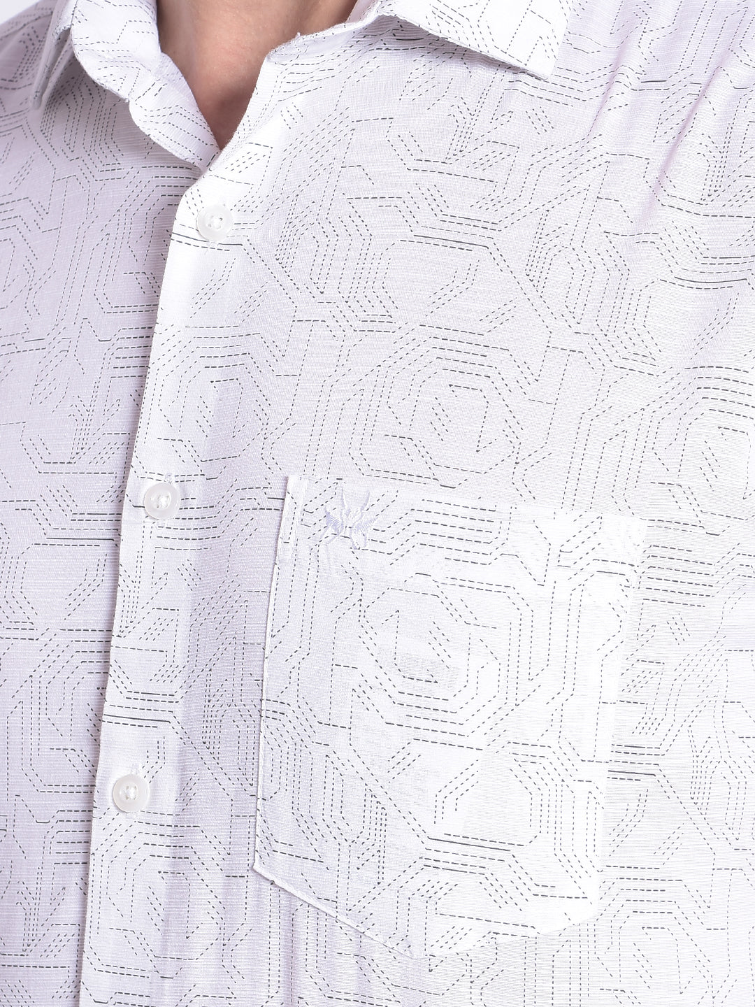 White Printed Shirt-Men shirts-Crimsoune Club