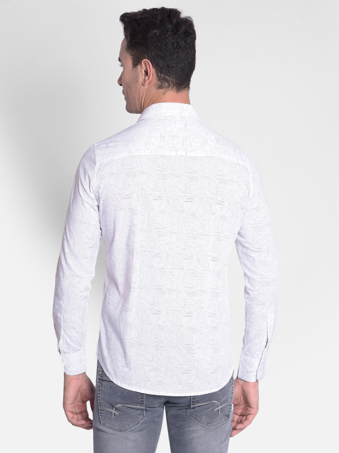 White Printed Shirt-Men shirts-Crimsoune Club