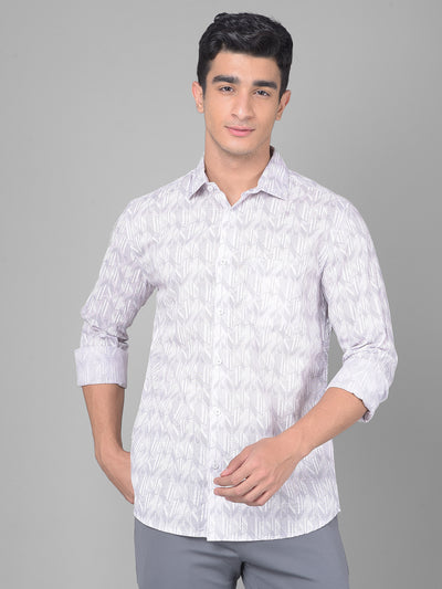 Grey Printed Shirt-Men Shirts-Crimsoune Club