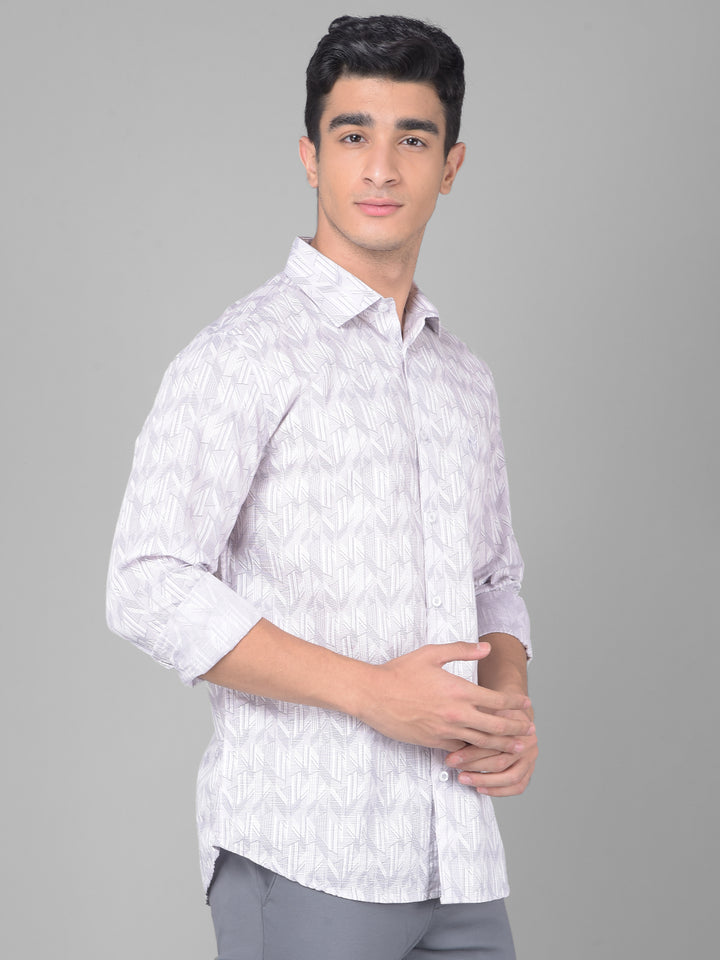 Grey Printed Shirt-Men Shirts-Crimsoune Club