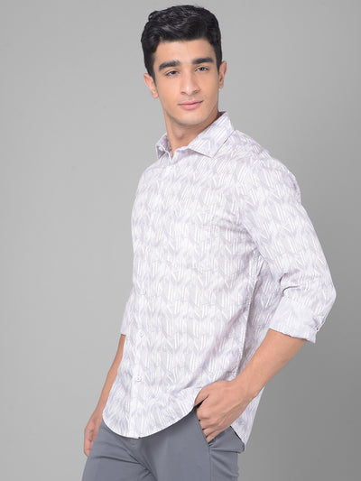 Grey Printed Shirt-Men Shirts-Crimsoune Club