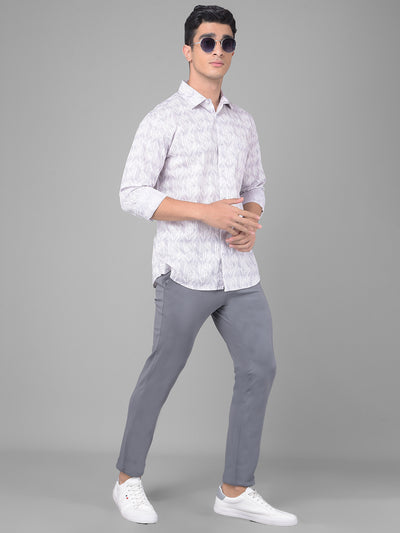 Grey Printed Shirt-Men Shirts-Crimsoune Club