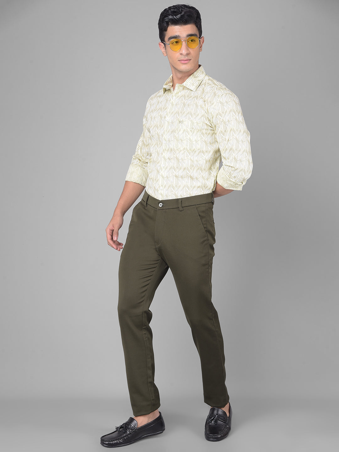 Green Printed Shirt-Men Shirts-Crimsoune Club