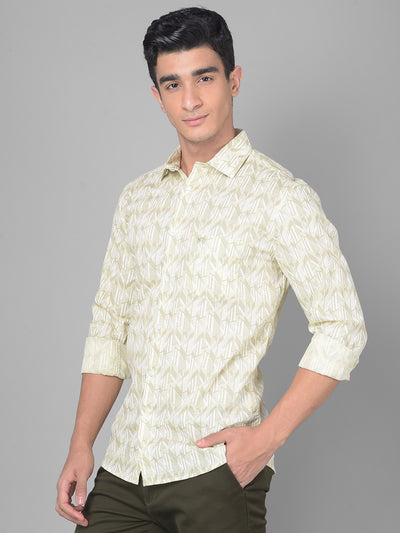 Green Printed Shirt-Men Shirts-Crimsoune Club