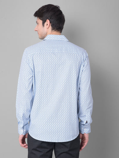 Blue Printed Shirt-Men Shirts-Crimsoune Club