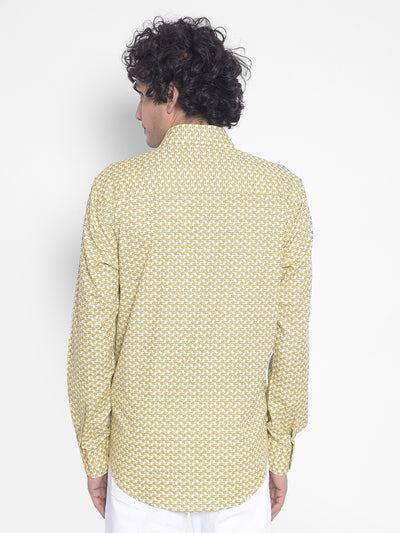 Olive Printed Shirt-Men Shirts-Crimsoune Club