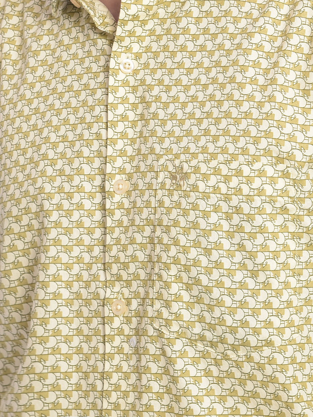 Olive Printed Shirt-Men Shirts-Crimsoune Club