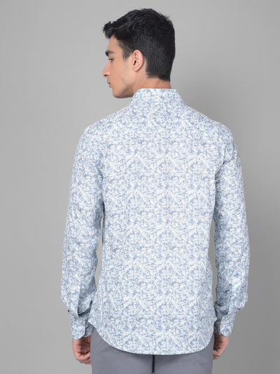 Blue Printed Shirt-Men Shirts-Crimsoune Club