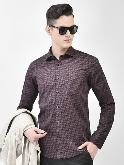 Wine Printed Shirt-Men Shirts-Crimsoune Club