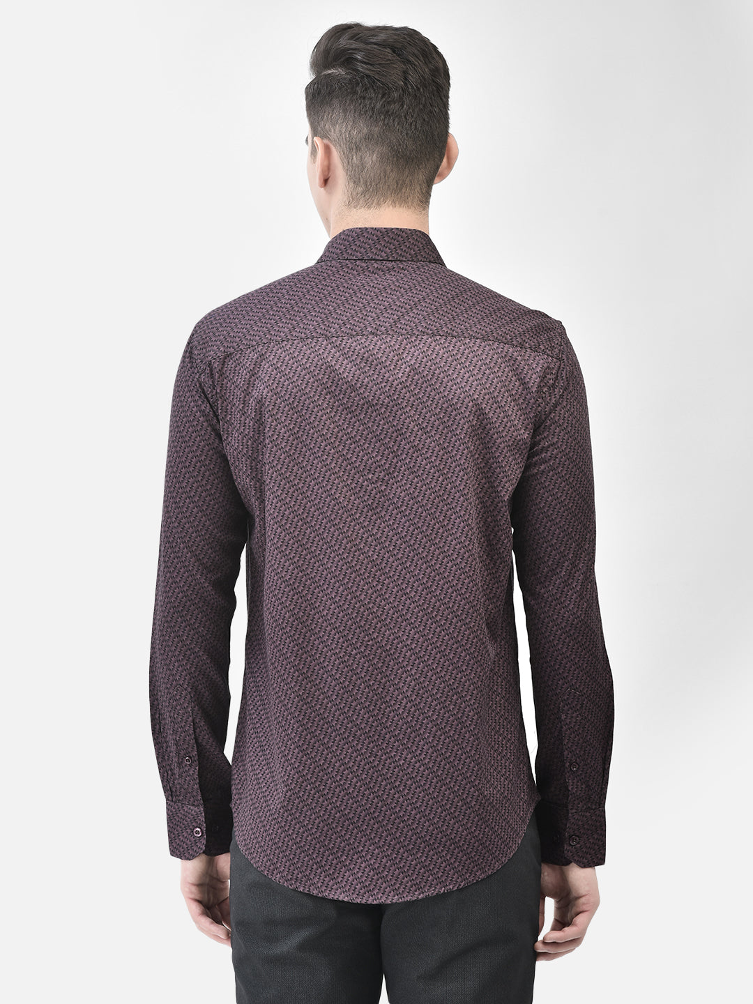 Wine Printed Shirt-Men Shirts-Crimsoune Club