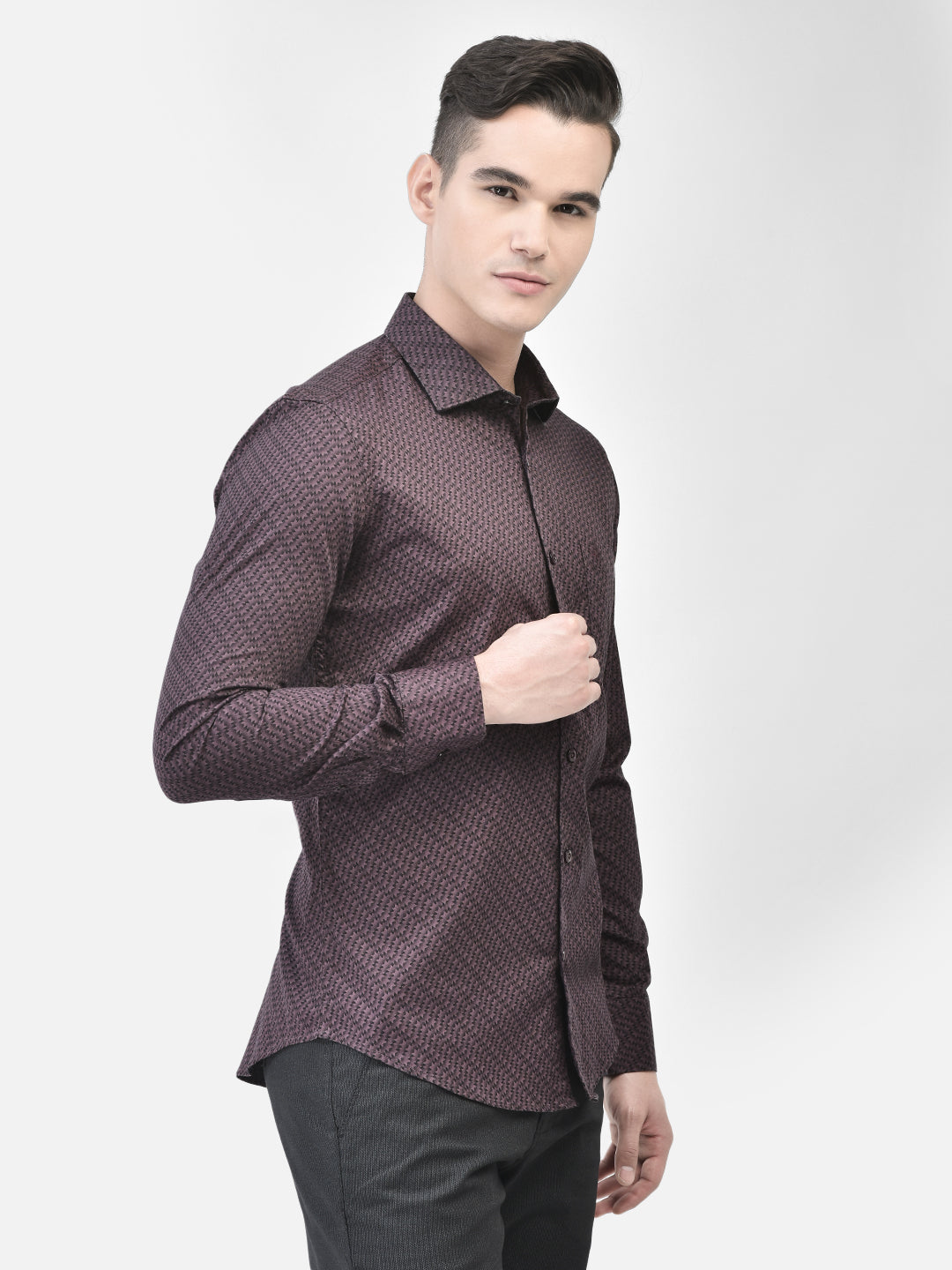 Wine Printed Shirt-Men Shirts-Crimsoune Club