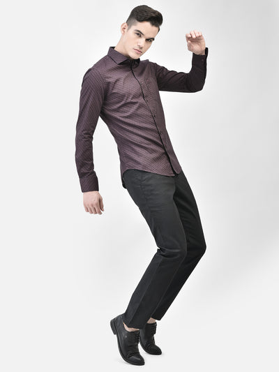 Wine Printed Shirt-Men Shirts-Crimsoune Club