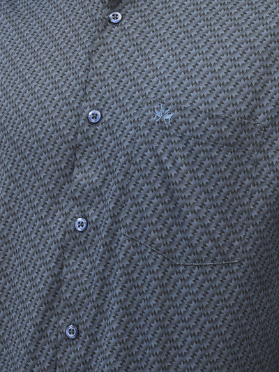 Navy Blue Printed Shirt-Men Shirts-Crimsoune Club