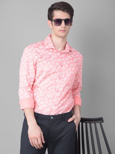 Pink Floral Shirt-Men Shirts-Crimsoune Club