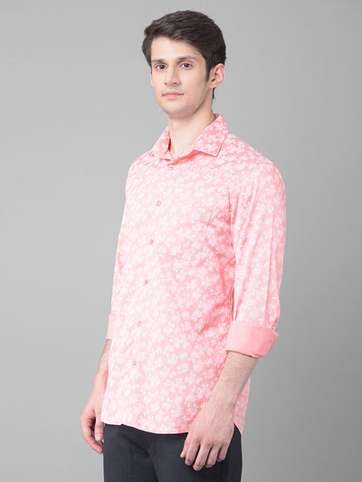 Pink Floral Shirt-Men Shirts-Crimsoune Club