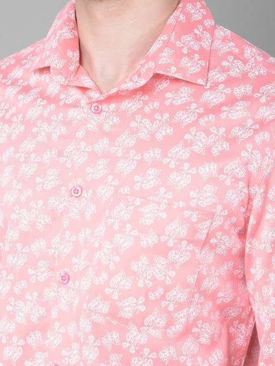 Pink Floral Shirt-Men Shirts-Crimsoune Club