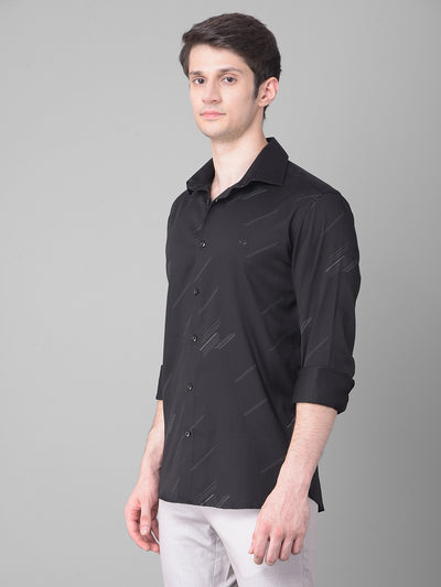 Black Printed Shirt-Men Shirts-Crimsoune Club