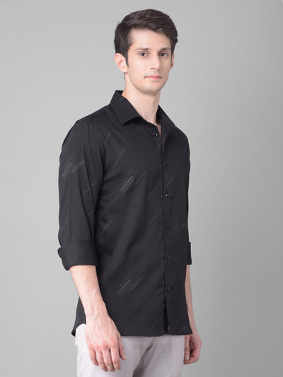 Black Printed Shirt-Men Shirts-Crimsoune Club