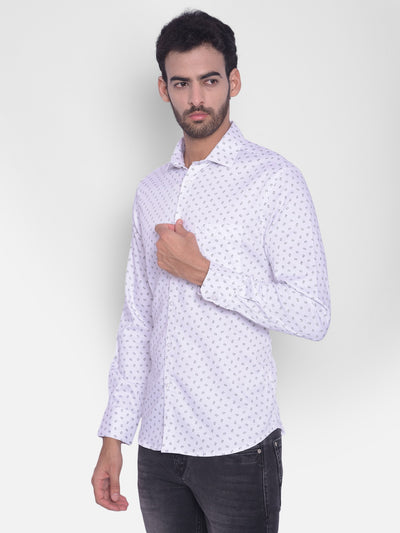 White Printed Shirt-Mens Shirts-Crimsoune Club