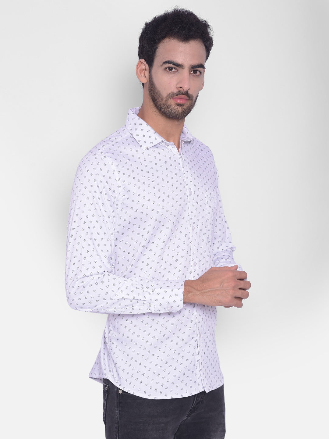 White Printed Shirt-Mens Shirts-Crimsoune Club