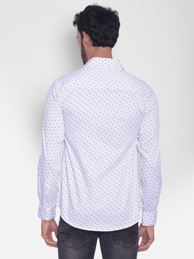 White Printed Shirt-Mens Shirts-Crimsoune Club