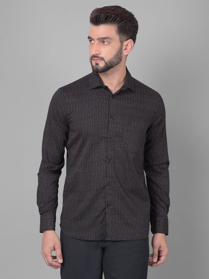 Black Printed Shirt-Men Shirts-Crimsoune Club
