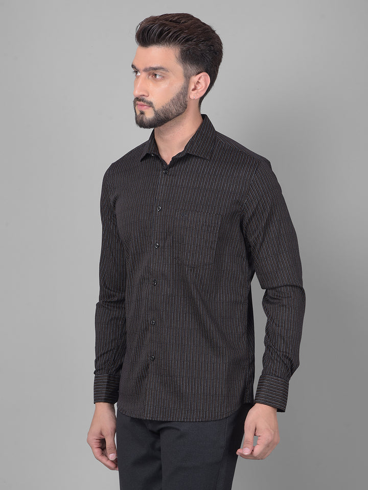 Black Printed Shirt-Men Shirts-Crimsoune Club