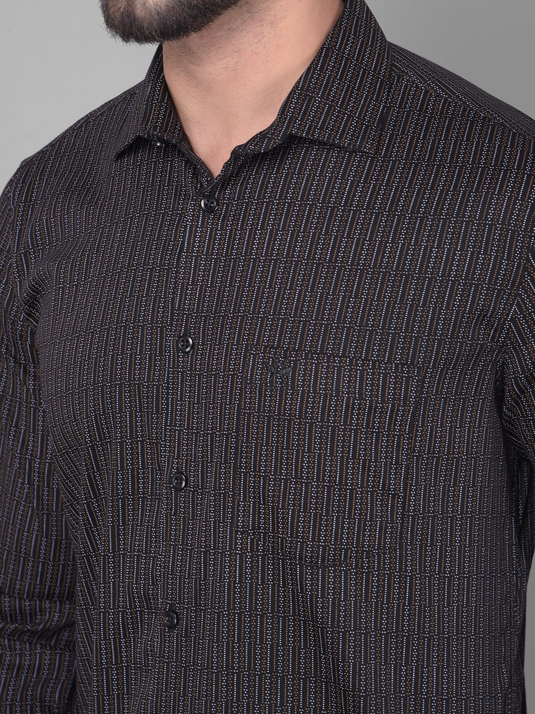 Black Printed Shirt-Men Shirts-Crimsoune Club