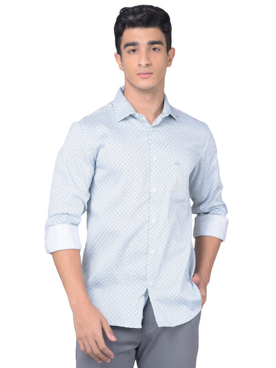 Blue Printed Shirt-Men Shirts-Crimsoune Club