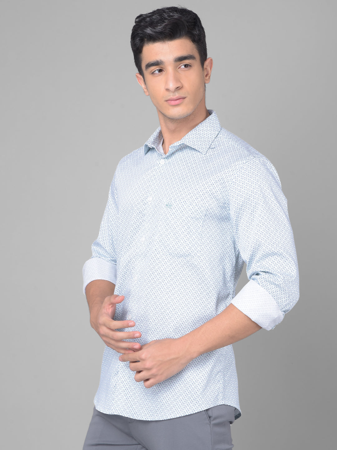 Blue Printed Shirt-Men Shirts-Crimsoune Club