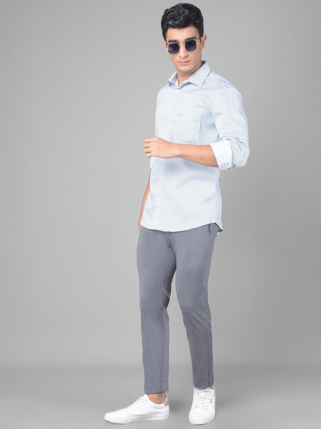 Blue Printed Shirt-Men Shirts-Crimsoune Club