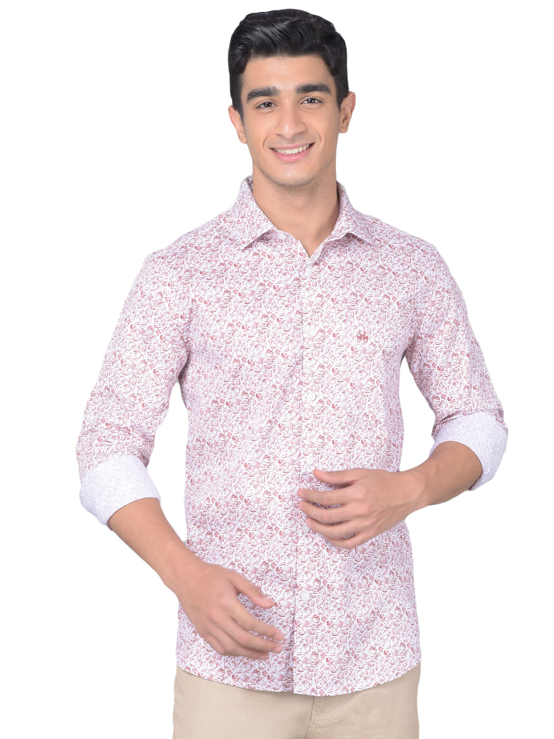 Pink Printed Shirt-Men Shirts-Crimsoune Club