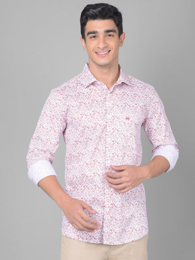 Pink Printed Shirt-Men Shirts-Crimsoune Club