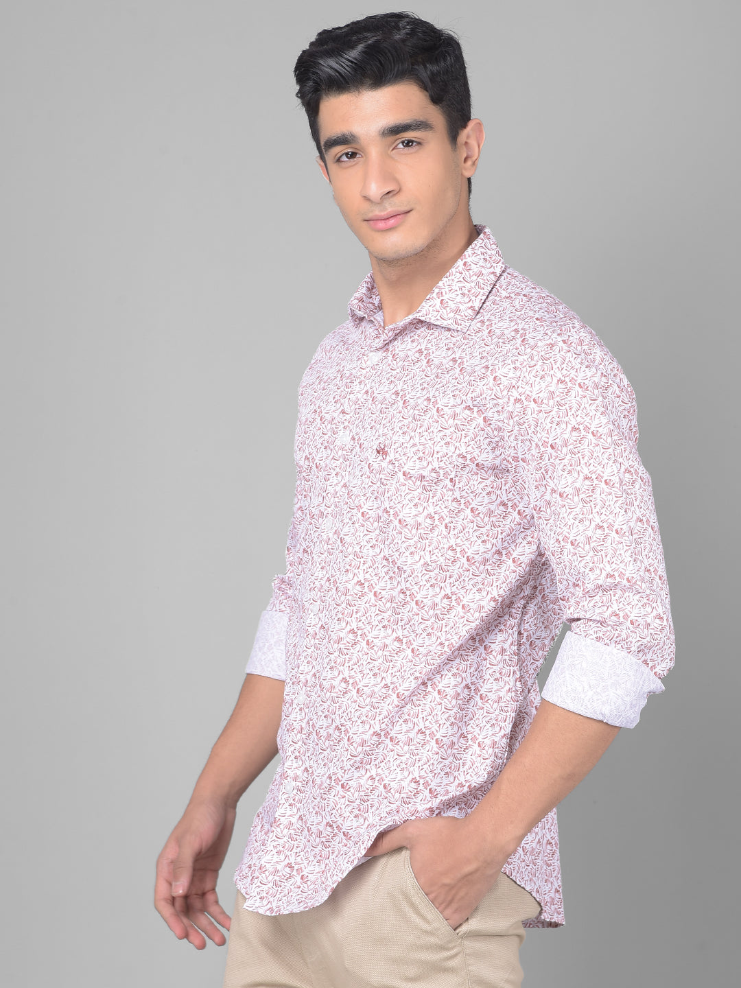 Pink Printed Shirt-Men Shirts-Crimsoune Club