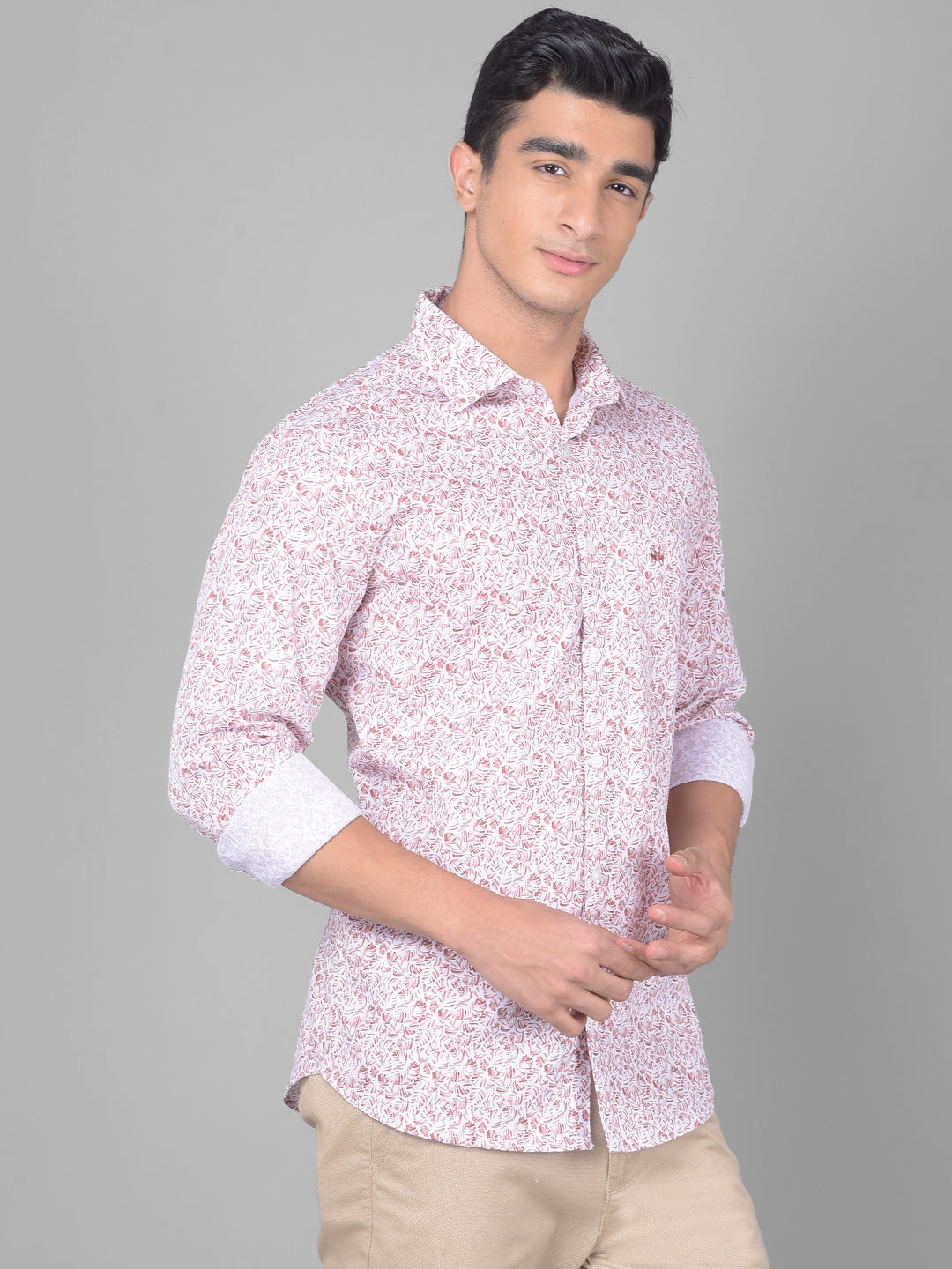 Pink Printed Shirt-Men Shirts-Crimsoune Club