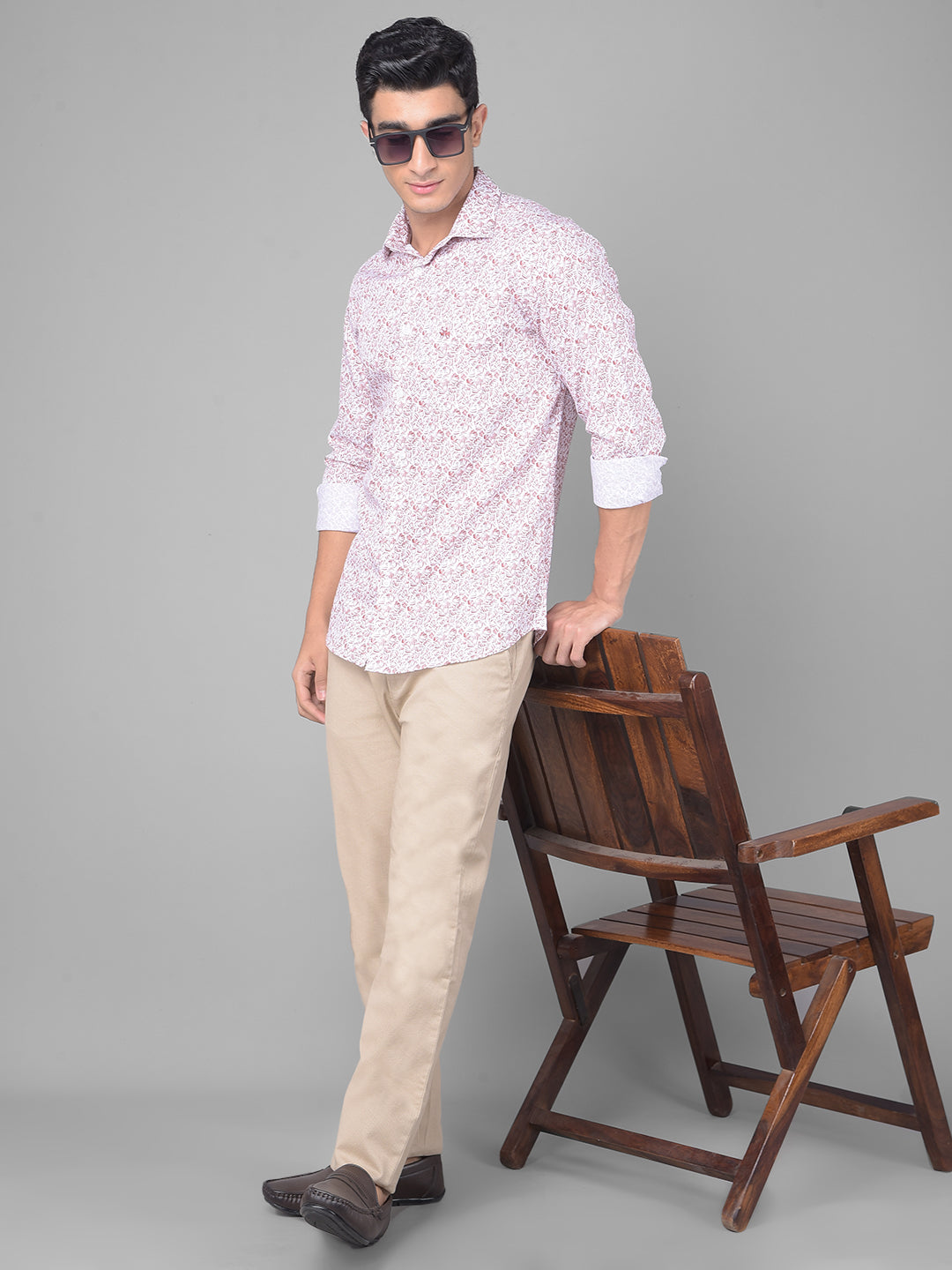 Pink Printed Shirt-Men Shirts-Crimsoune Club