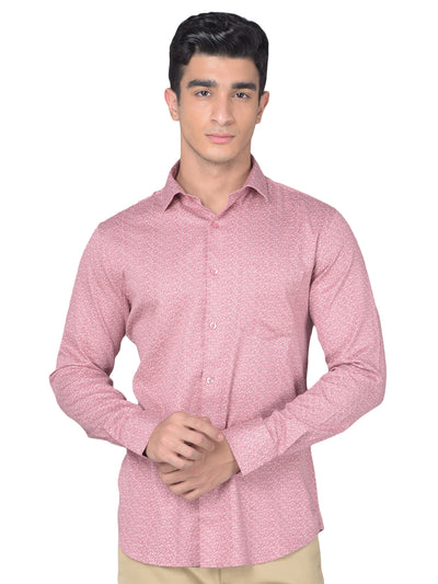 Pink Printed Shirt-Men Shirts-Crimsoune Club