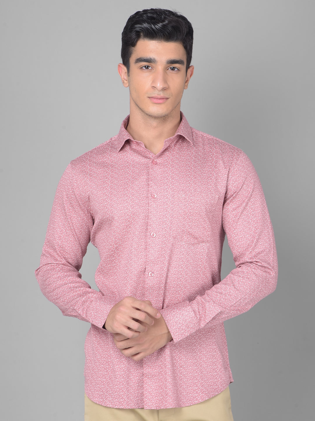 Pink Printed Shirt-Men Shirts-Crimsoune Club