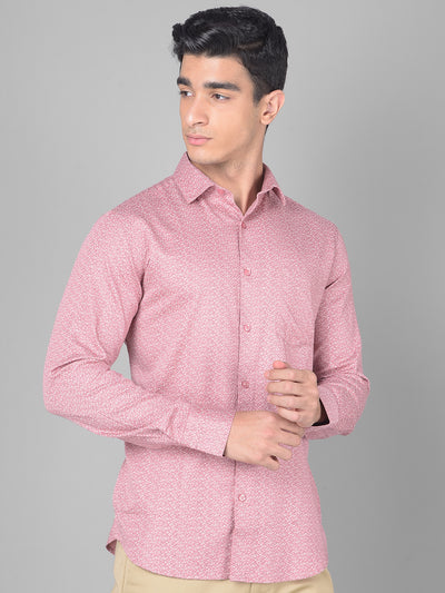 Pink Printed Shirt-Men Shirts-Crimsoune Club